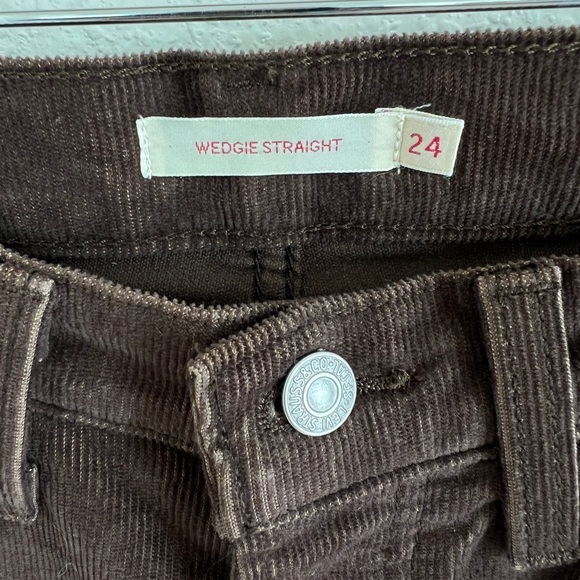 LEVI'S corduroy jeans / brown wedgie straight cords / size 24 - Picture 5 of 7
